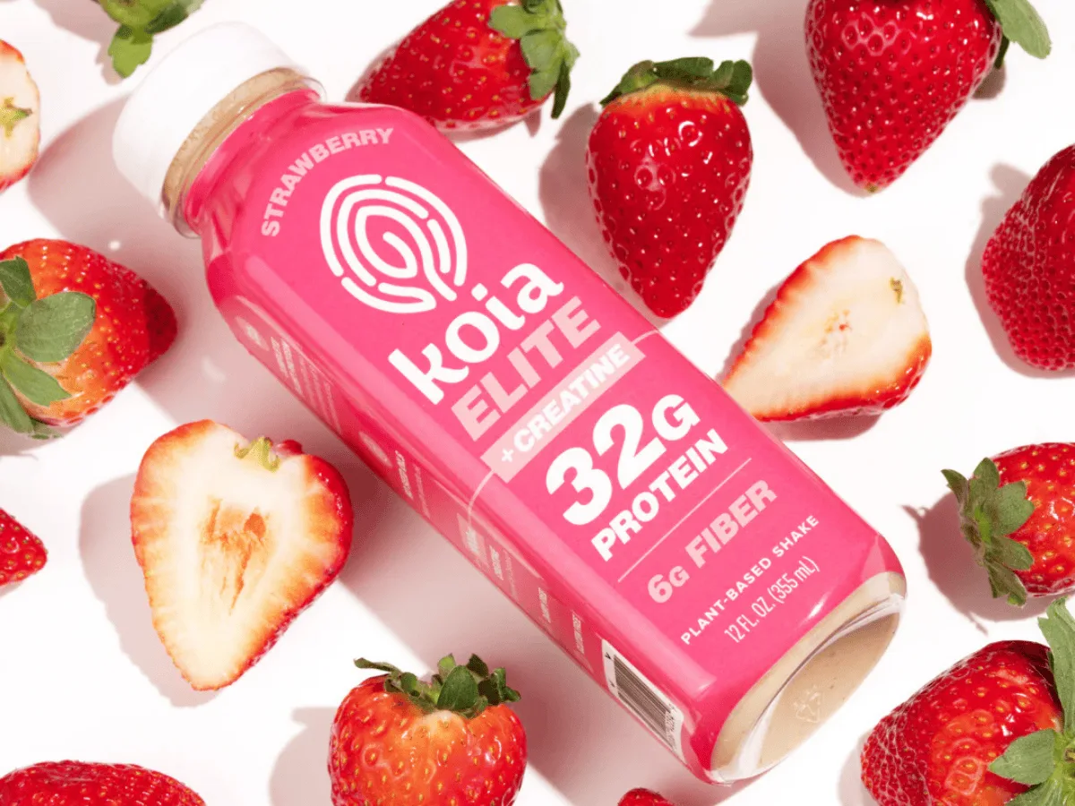 The new Koia Elite shake in Strawberry